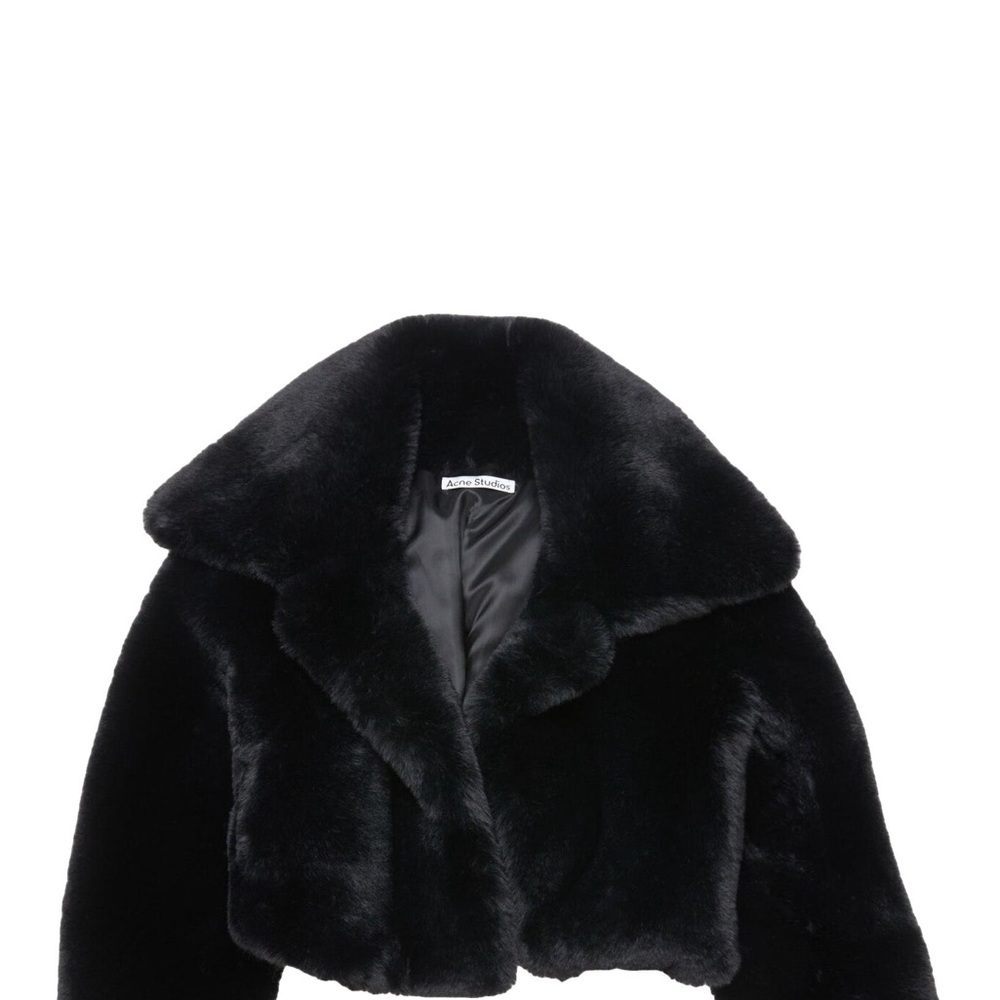 NEW ACNE STUDIOS Women’s Fluffy Black Faux Fur Jacket